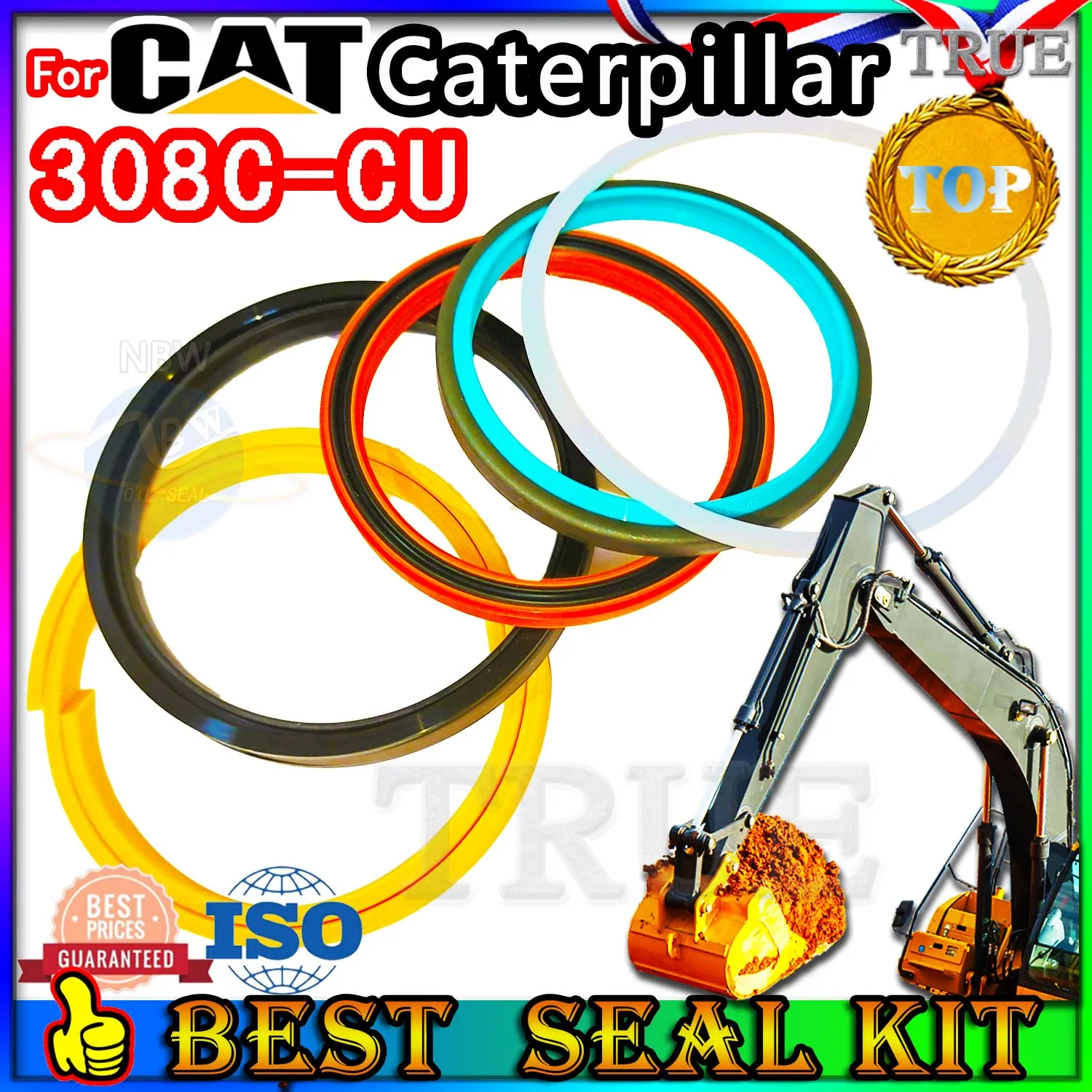 

For Caterpillar 308C-CU Oil Seal Repair Kit CAT Boom Arm Bucket Excavator Hydraulic Cylinder 308C CU Control Pilot Valve Blade