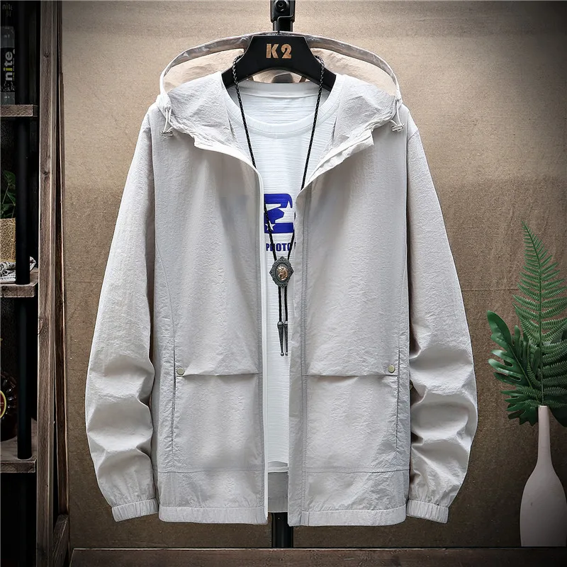 

Men's Sunscreen Jacket 2024 New Leisure Outdoor Fishing Sports Ultra Thin Breathable Ice Silk Coat Summer Sunscreen Windbreaker