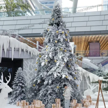 2025 New Frame Snow Tree 5/6/8/ 9m Large Iron Art Outdoor Christmas Tree Hotel Mall Square Display