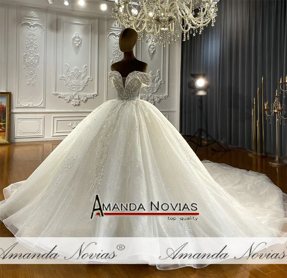 Customized NS4352 Off The Shoulder Straps Wedding Dress Ball Gown 6