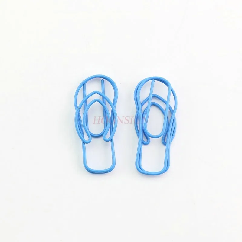 8개 블루 슬리퍼, 멋진 슬리퍼, 귀여운 종이 클립, 학생용 북마크 클립, 창의적인 디자인의 나무 클로그, 종이 클립