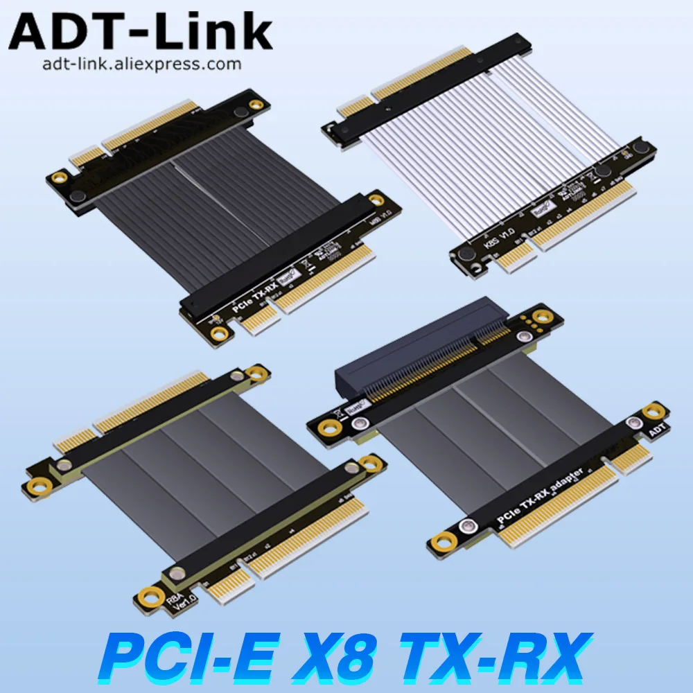 

ADT PCI Express X8 To X8 Extension Cable 8x Male To Male Female To Female PCI-E 4.0 3.0 Riser Pcie Tx Rx Signal Switching Cable