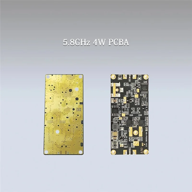Amplificateur RF 5.8 GHz 4W avec dissipateur thermique et connecteurs SMA, carte émetteur récepteur pour drone et WiFi.