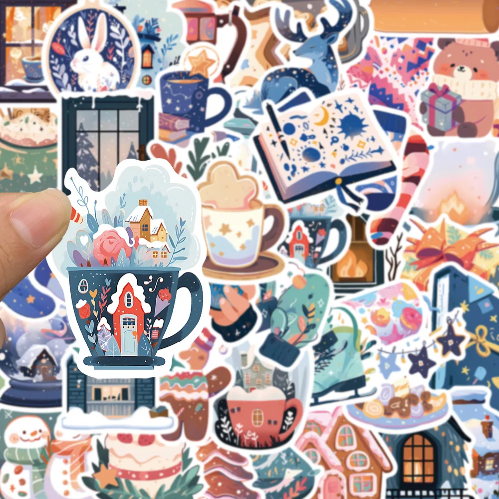 10/30/50PCS Cartoon Winter Christmas Graffiti Stickers Decals DIY Phone Scrapbook Luggage Helmet Kid Toy Cute Waterproof Sticker 3