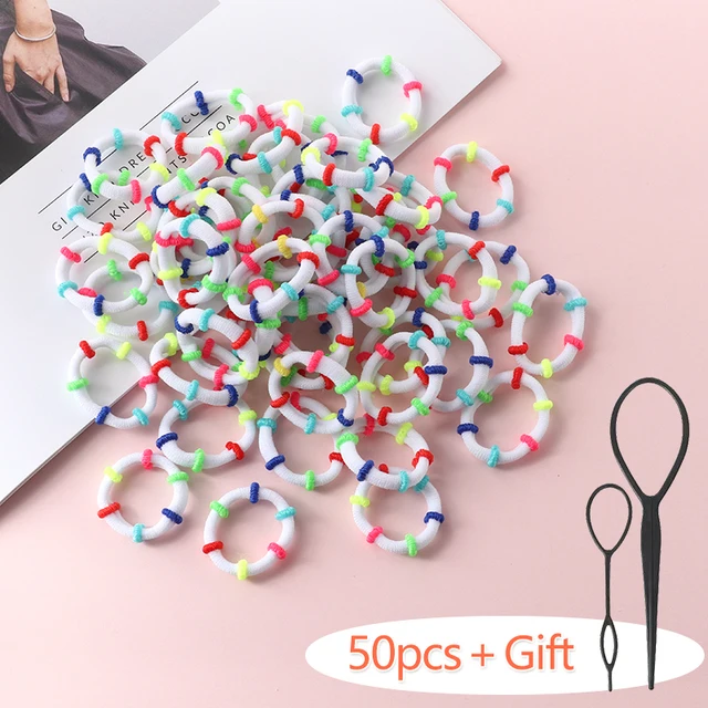 100PCS/Set Girl Hair Ring Children Ponytail Elastic rubber band hair band Hair Accessories girl Headband Scrunchie Headdress Set 100pcs-29