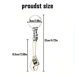Compact Adjustable Wrench Keychain - Versatile Mini Tool Accessory (Silver)