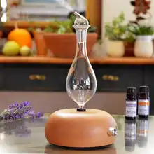  Waterless Aroma Essential Oil Diffuser Wooden Glass Aromatherapy Air Fragrance Electric Scent Diffuser Nebulizer For Home 