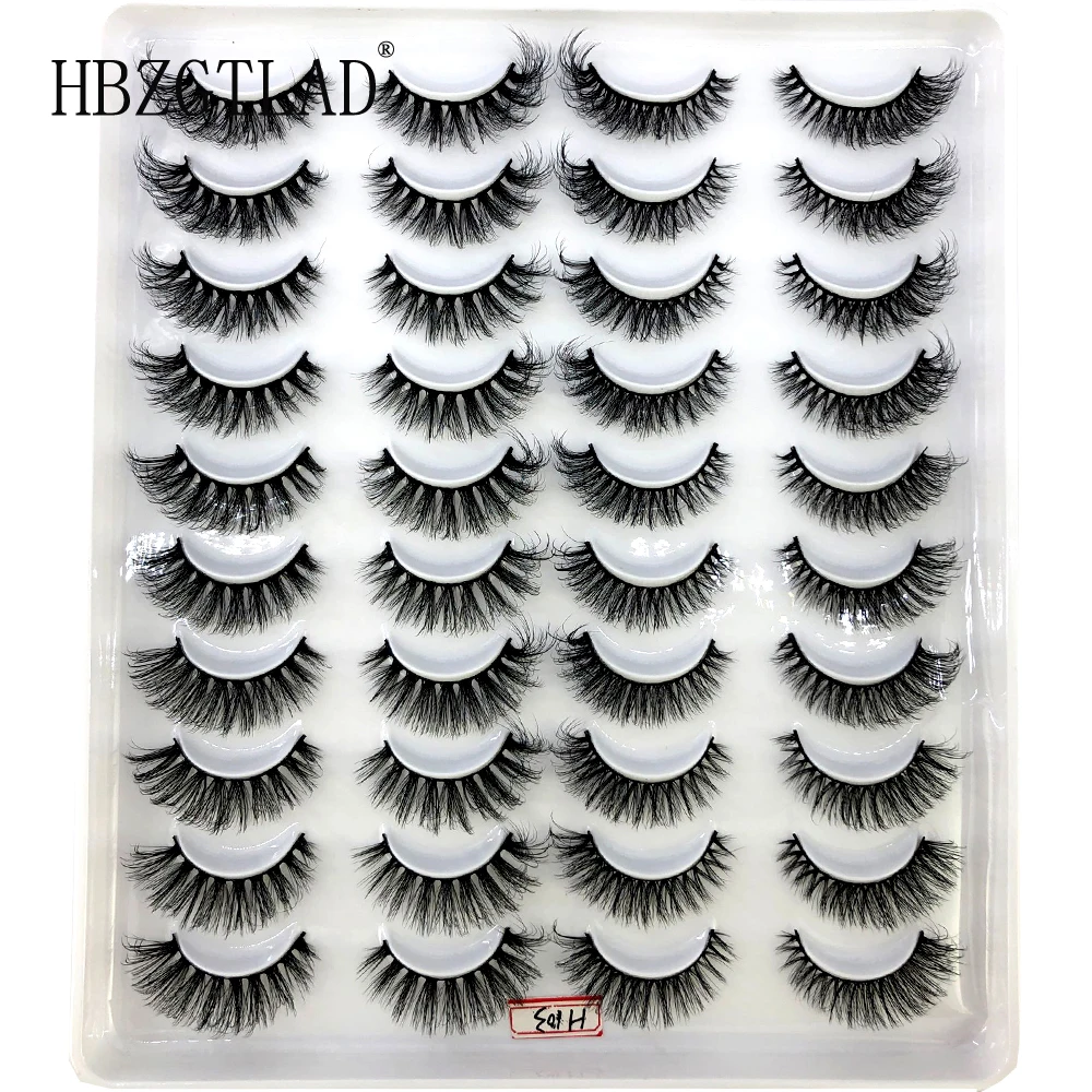 20 pairs 3D handmade false eyelashes naturally long create perfect eye makeup thick cross eyelashes