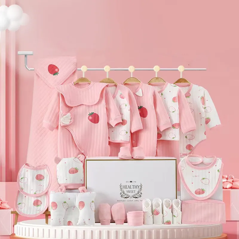 Newborn baby clothing sets four-season 20/22/24 pcs in one gift box baby birthday gift sets