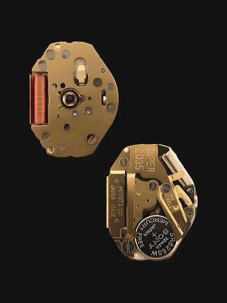 Miyota-super 2035 Movimento Quartz Golden Mão Precisão Engrenagens de Metal Durável Japão Original Melhor Custo Desempenho Novo - Image 4