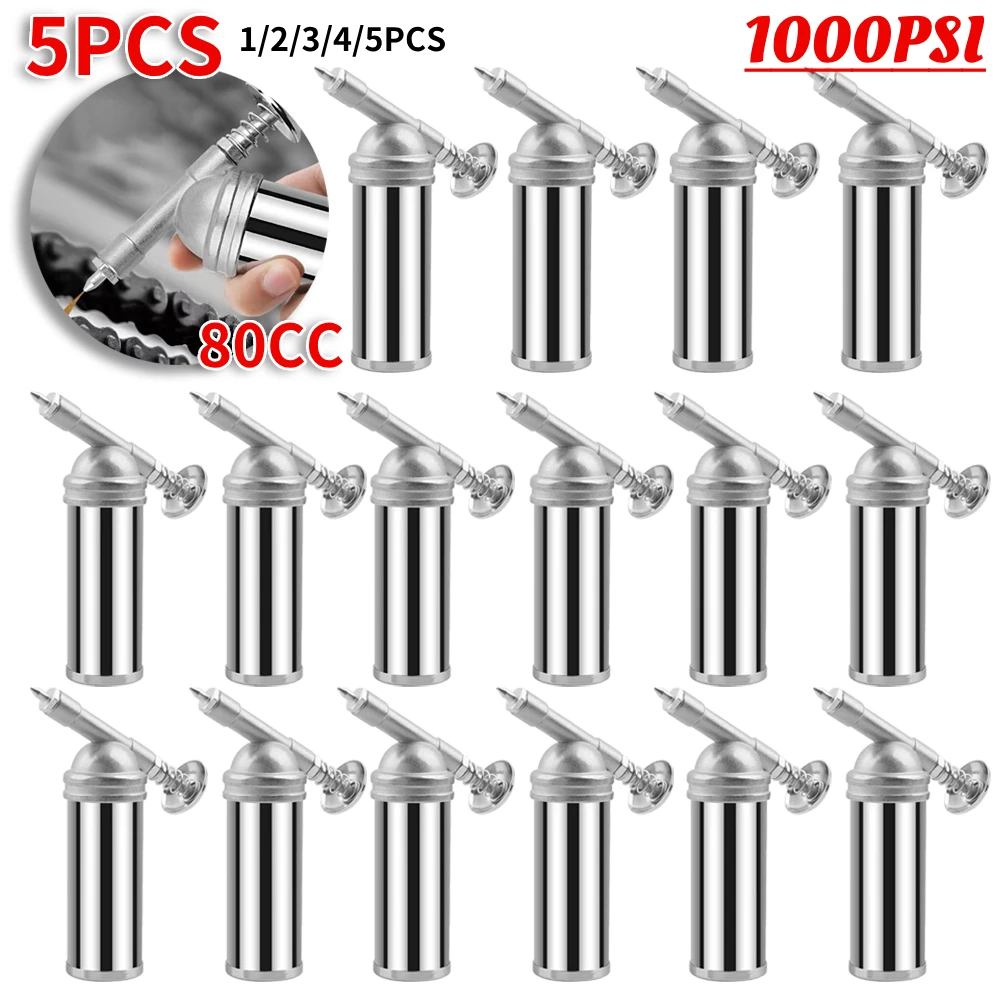 1-5pcs Grease Filler 80-CC Capacity 1000PSI Output Pressure Oiler Mini Grease Gun Machine Handheld High Pressure Oiler Hand Tool