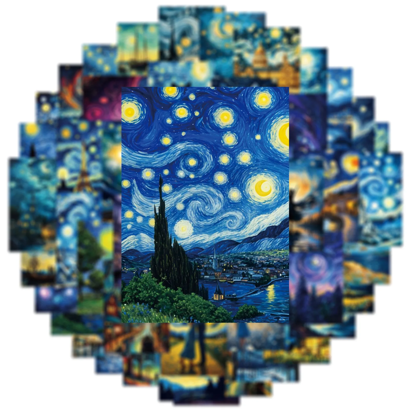 10/30/50PCS Art oil Painting Stickers Astral Decoration Decals Scrapbook Luggage Laptop Guitar Car Bike Skateboard Cartoon Toy
