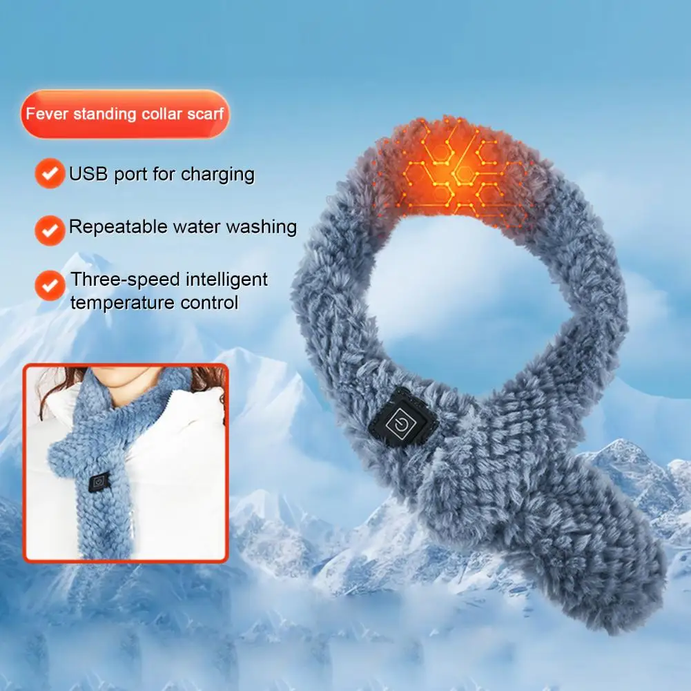 Electric Heating Scarf with 3 Adjustable Temperatures Quick Warm Neck Protection Muscle Stiffness Relief Electric Heated Scarf