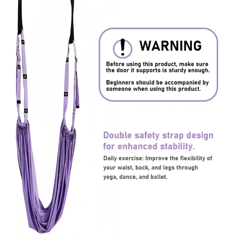Adjustable Aerial Yoga Hammock with Door Anchor for Home Gym and Flexibility Training