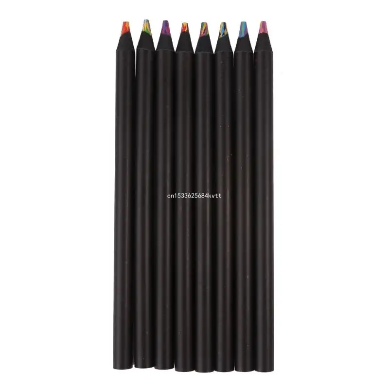 

Black Wooden Rainbow Colored Pencils,Multicolored for Coloring Book,Drawing Dropship