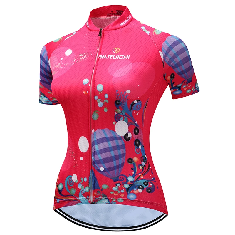 

Women Cycling Jersey Summer Short Sleeve Riding Bicycle Cycling Clothing Red Printing Sport Jerseys Customized/Wholesale Service