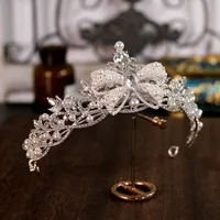 Luxury Silver Color Crystal Crowns Rhinestone Bride tiara Fashion Queen Wedding Crown Headpiece Wedding Hair Jewelry Accessories 6