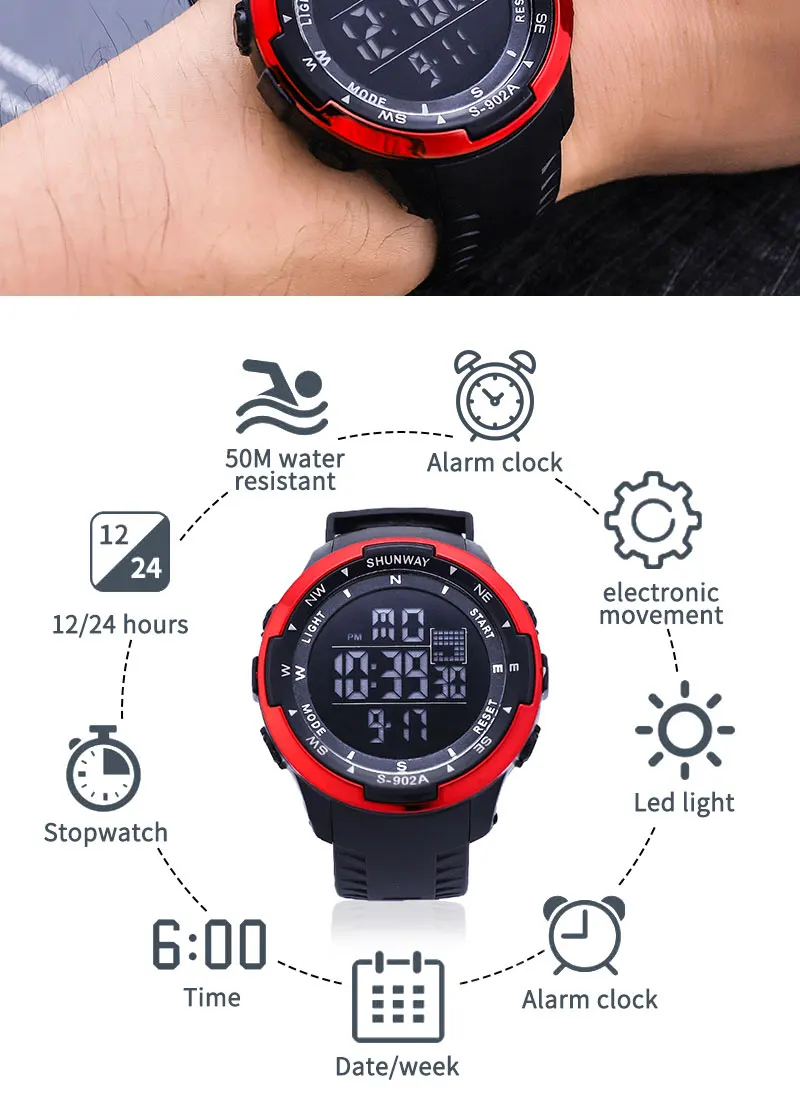 2022 Men's Watch Fashion Sport Watches Mens Watches Stopwatch Alarm clock Chronograph Waterproof Multifunction Wristwatch Men