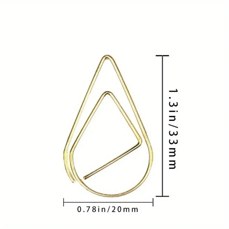 Multicolor Water Drop Shaped Metal Binder Clips Paper Clips and Bookmark Clamps for Office and School Stationery Organization