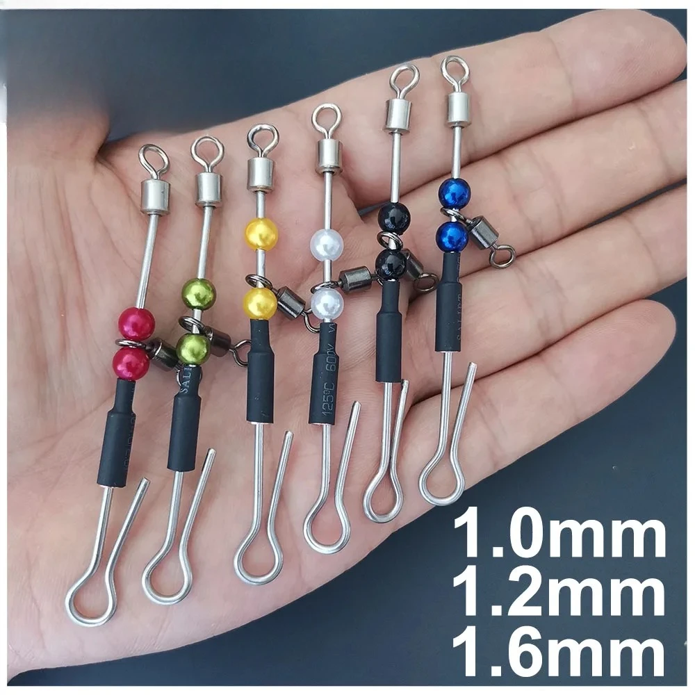 Fishing Connector 6 Pcs Bearing Swivel Fast Hook