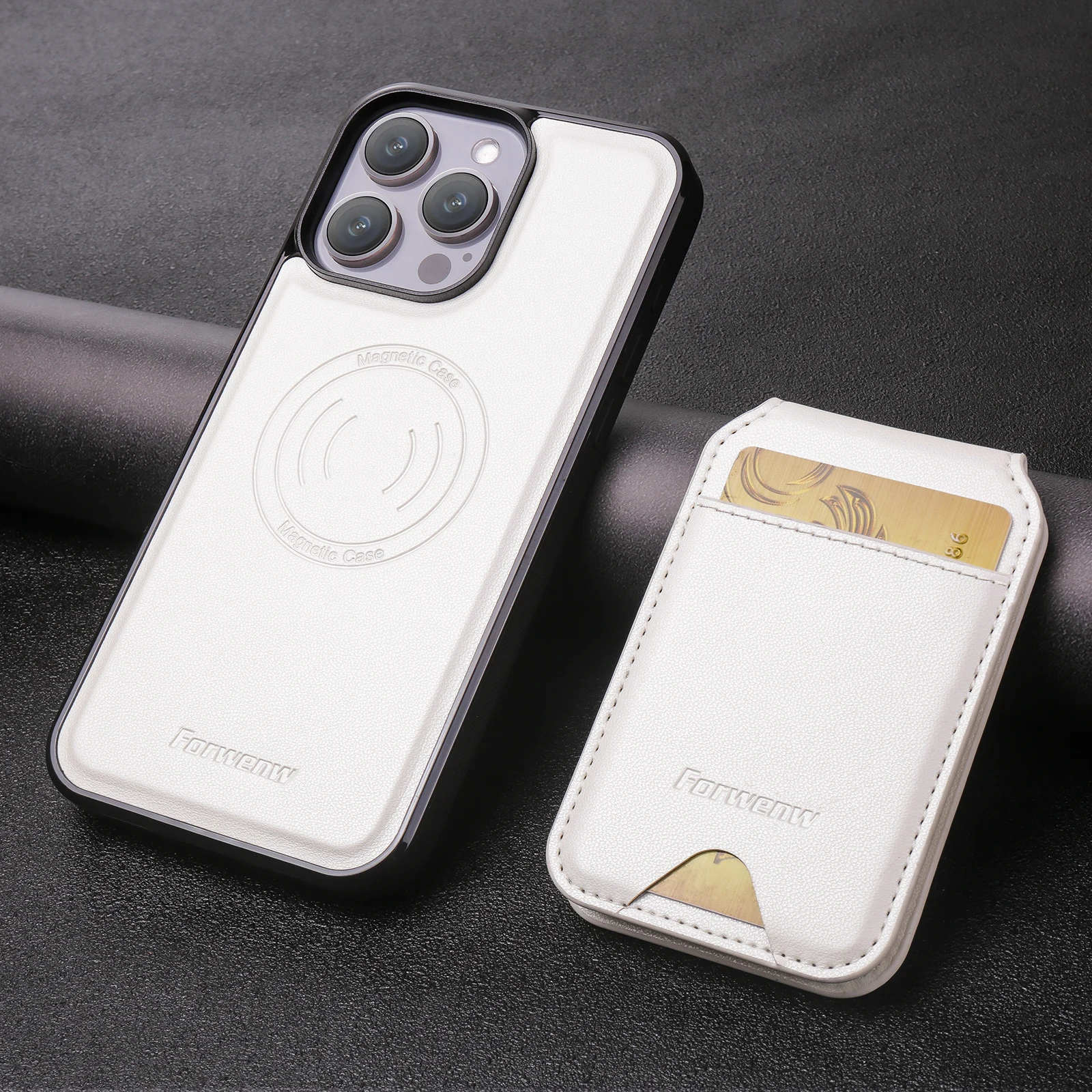Leather Wallet Phone Case with Magnetic MagSafe Wireless Charging Compatibility