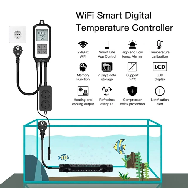 Tuya Wifi Eu Temperature Sensor Controller Thermostat Dual Heat Cooling  Relay Thermometer Smart Life Pool Brewery Greenhouse - Smart Temperature  Control System - AliExpress