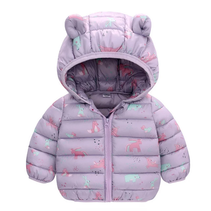 Winter Autumn Baby Boys Girls Unicorn Jacket Coat Toddler Kids Cotton-Padded Outerwear Infant Parka Infant Snow Wear Clothing