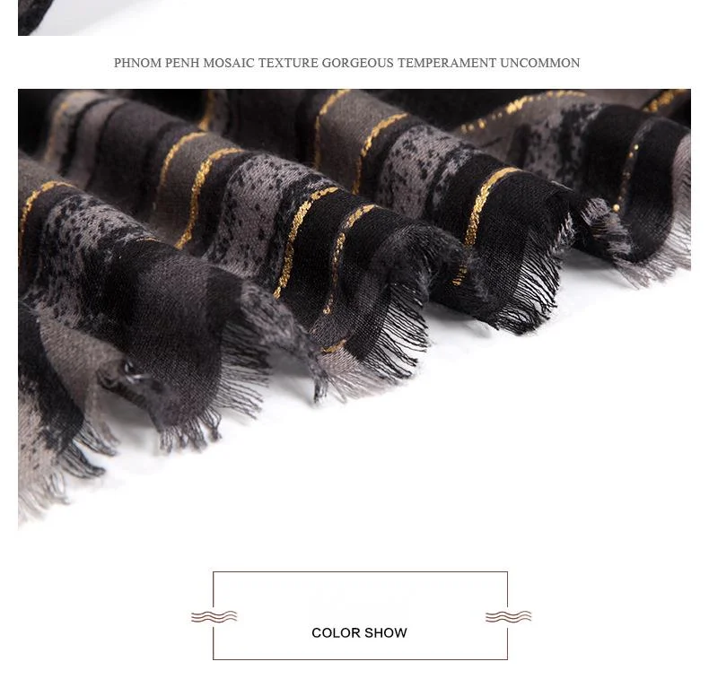 Cachecol com estampa de estampagem xale e faixa de cabelo_voghion.com