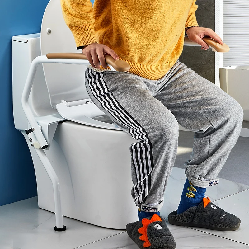 Folding Commode Toilet Armrest for The Elderly, Help Safety Toilet Assist Safety Railing, Anti Slip Assistance Stand Up Device 2
