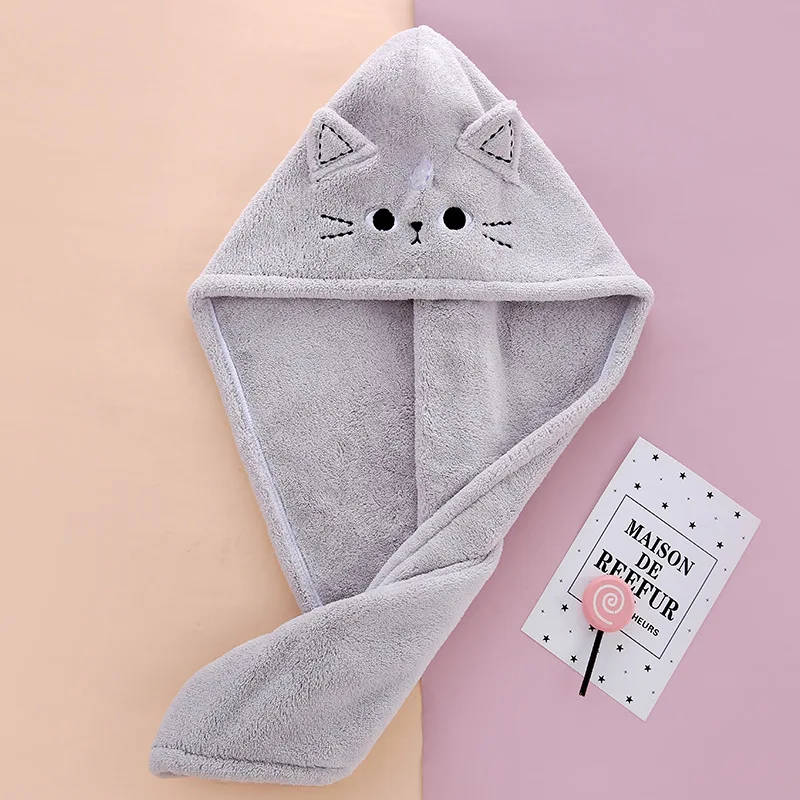 Plush Microfiber Quick-Dry Hair Towel and Shower Cap