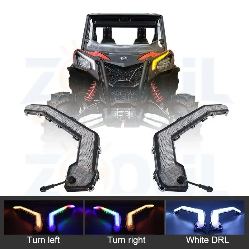 Front Turn Signature Light Turn Signal Fang Light with Flash Chasing for UTV X3 XDS XRS 2017 2018 for For Can Am X3 Maverick