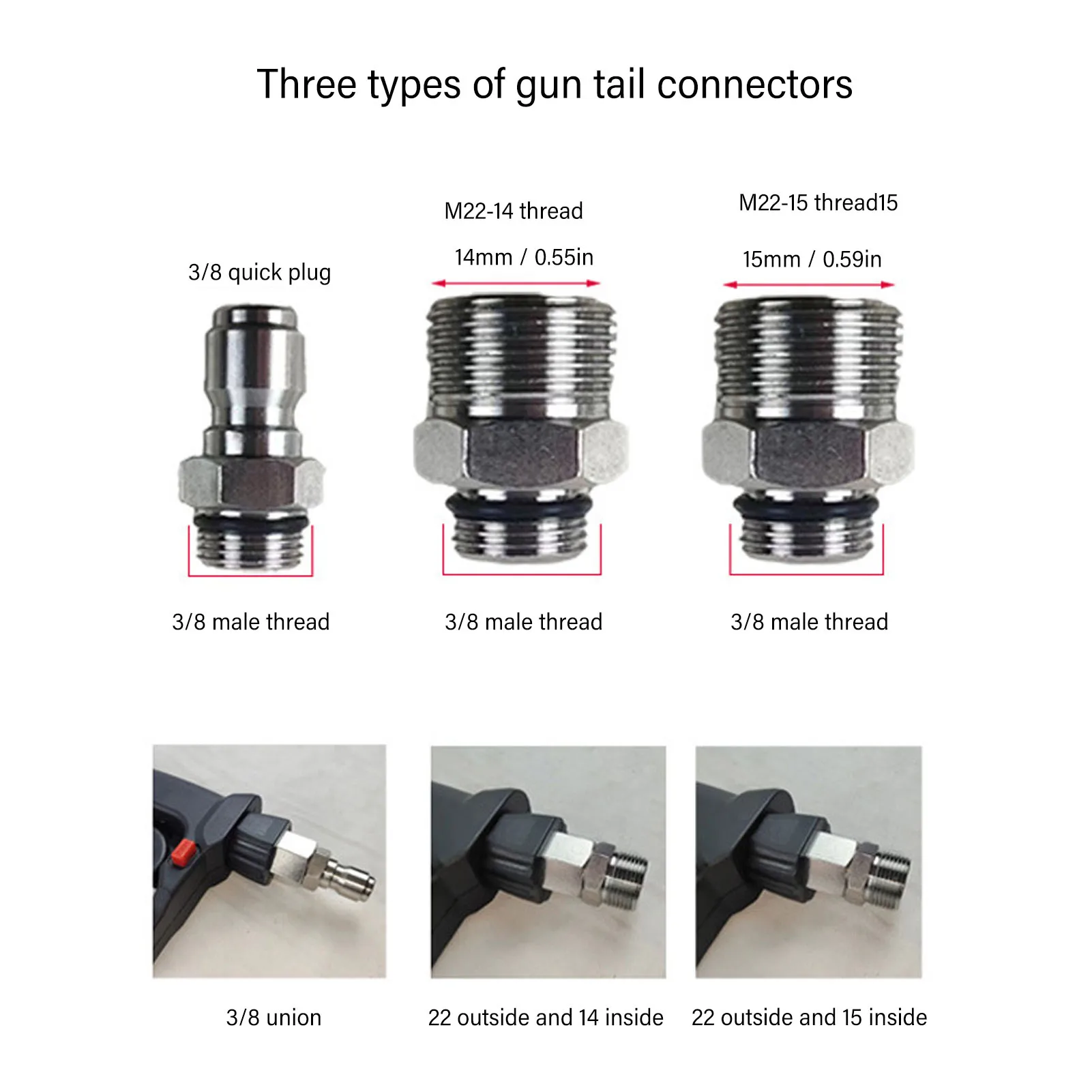 고압 세척기 건 5800 PSI 10.5 GPM 강력 고압 분사기 (M22-14 M22-15 3/8 커넥터 포함) 10.5 GPM 고압 세척기 건