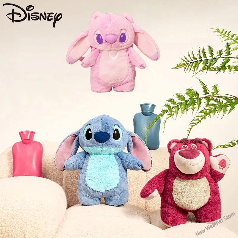 Disney Anime Lilo & Stitch Angel Winter Large Plush Hot Water Bottle Lotso Women'S Home Water Filling Hand Warmer Christmas Gift plush toys