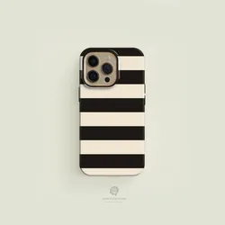 Striped Black Magnetic Acrylic TPU Phone Case - iPhone 12 Mini (Magnetic)