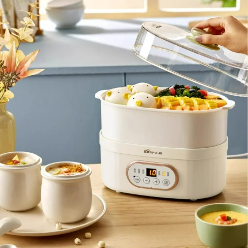 Smart Reservation Electric Stew Pots, Ceramic Water Tight Stew Household Small BB Porridge Pot for Baby Bird's Nest Cup