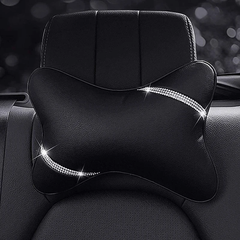 

Bling Car Headrest Support Neck Pillow with Bling CZ Diamonds Auto Head Relax Travel Pad Cushion Drop Shipping