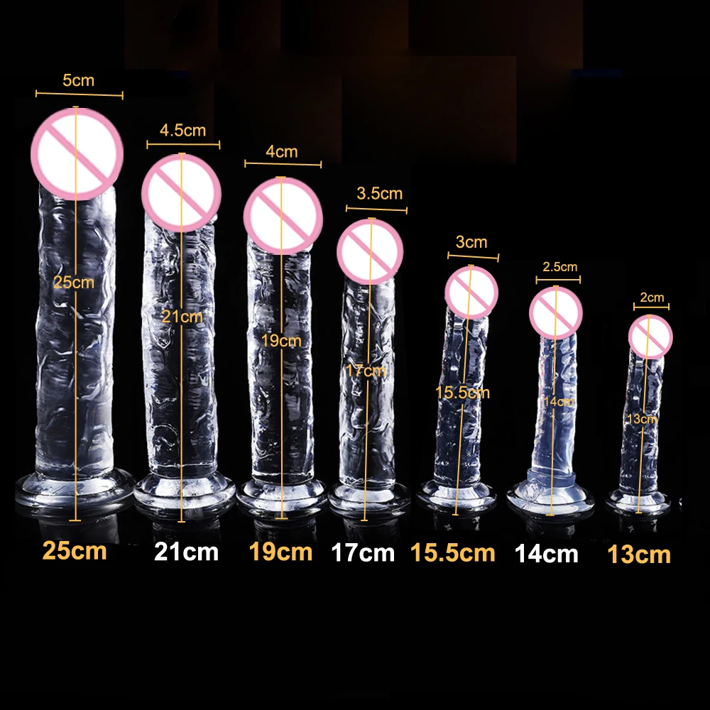Sex toys Realistic Dildo for Women Silicone Beginner Clear Dildo with Strong Suction Cup Hands-Free Play for Adult Sex Masturbator G Spot