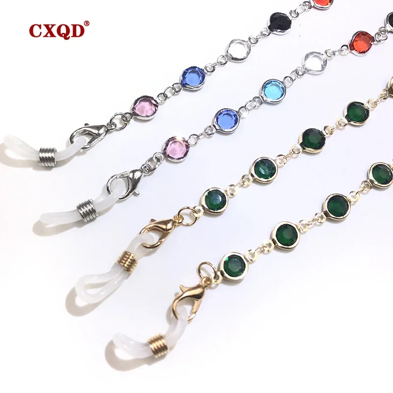 Fashion Colorful Crystal Bead Reading Glasses Chain Women's Glasses Chain Accessory Eyewear Straps Cord Sunglasses String Gift