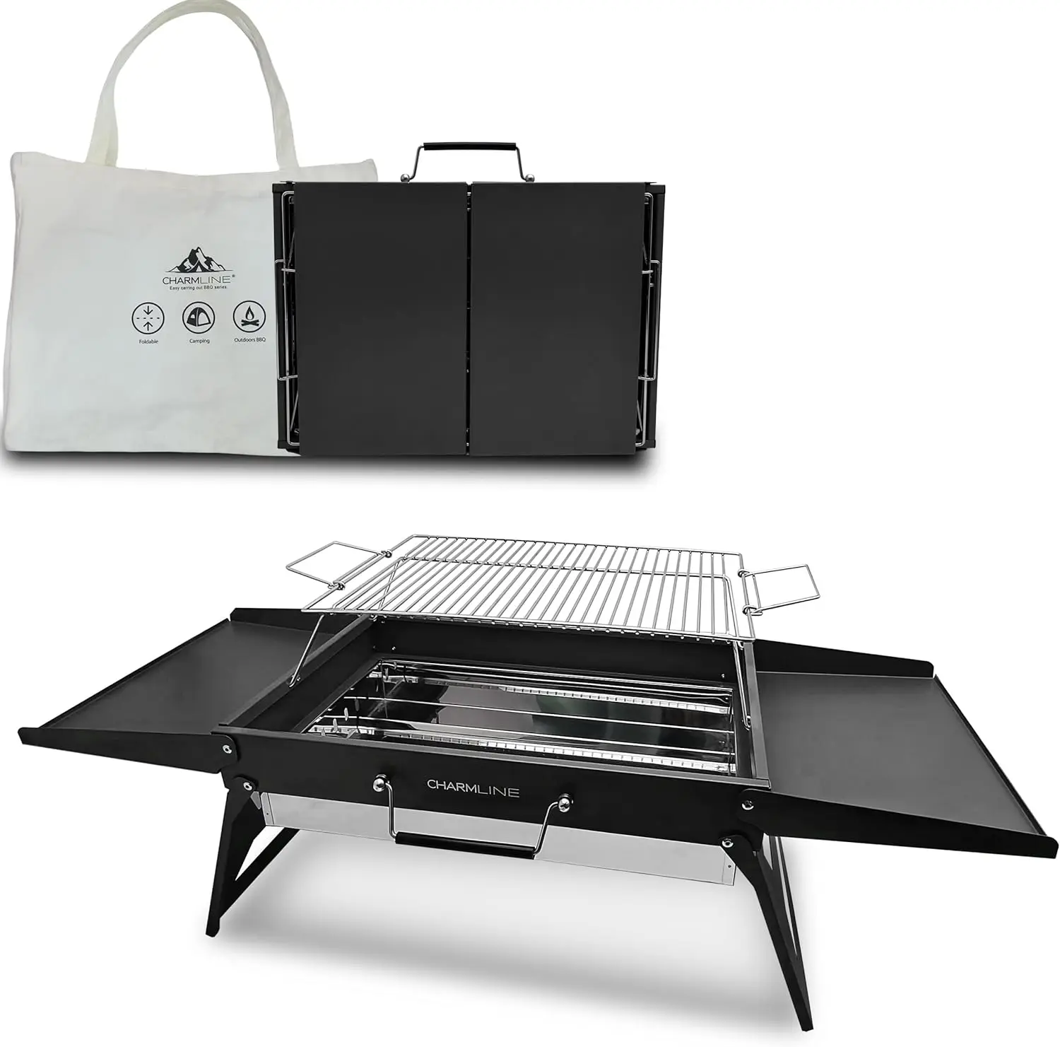 Charmline 51 * 35cm Griglia a Carbone Portatile Pieghevole, Barbecue ...