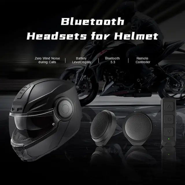 FEYA Motorcycle Helmet Headset With RGB Lights - Bluetooth 5.3, 80hr Battery, Noise Cancelling, Ultra Thin Speakers For Riding