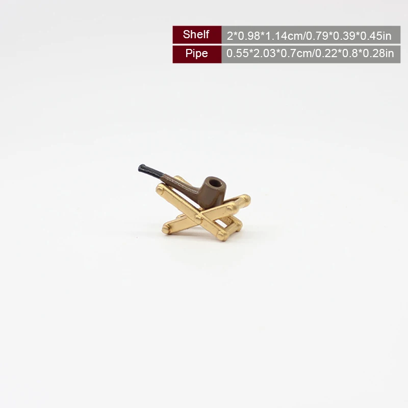 1:12 Dollhouse Simulation Pipe W/ Rack Model Dollhouse Miniature Handheld Pipe Toy Micro Scene Decor Doll Dress Up Toy 6