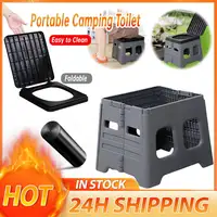 Portable Camping Toilet Potty with Lid Foldable Multifunction Outdoor Camp Toilet  Folding Truck Toilet stool for camping Travel 1