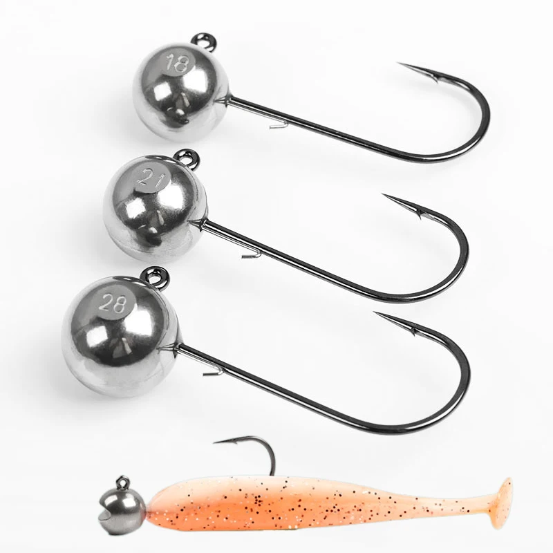 Fishing Lure Tungsten Jig Head Hook 1g 1.5g 2g 2.5g 3g 3.5g 5.3g 7g Barbed Shaky Head Rig Rockfish Soft Lure