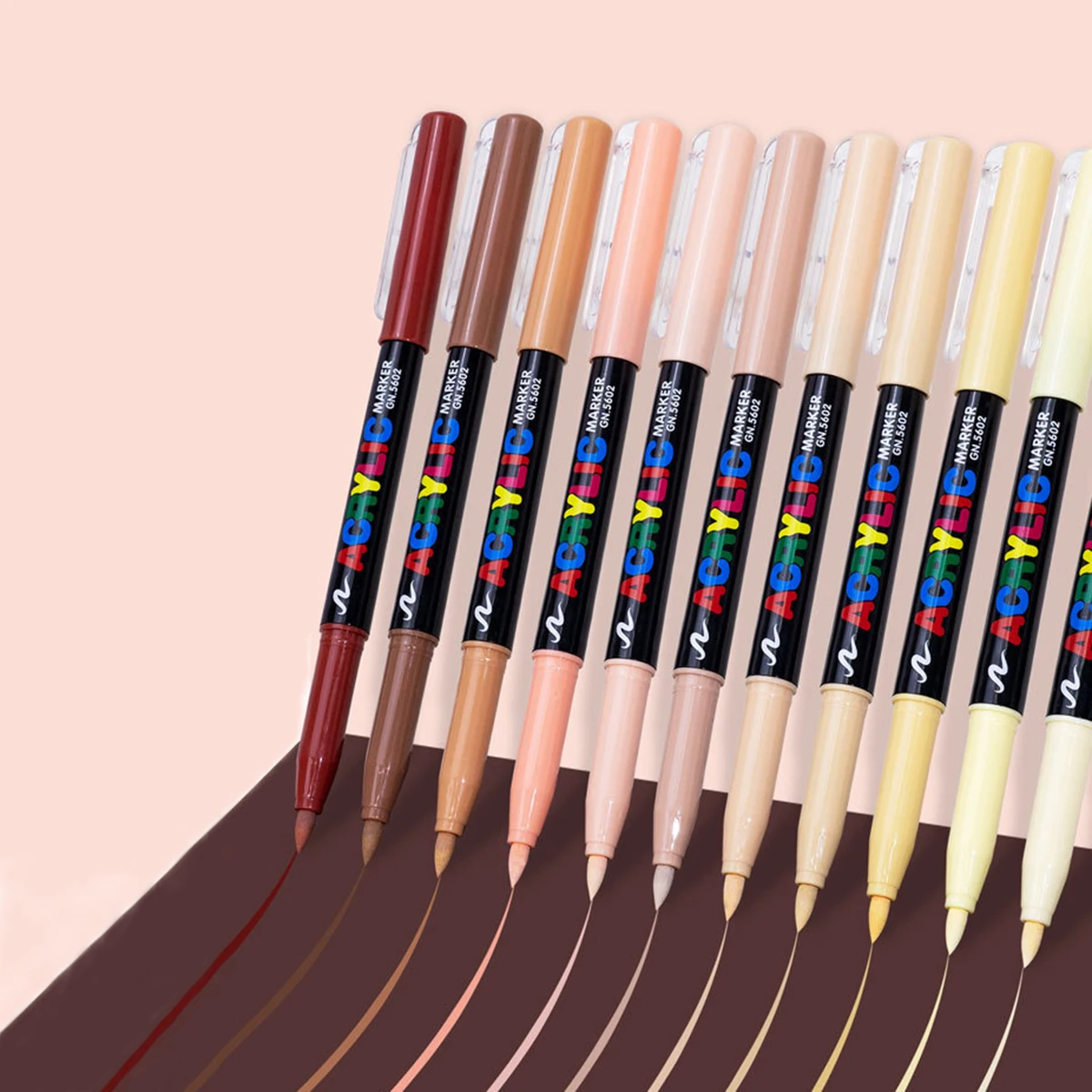 12/24 색상/박스 스킨 톤 소프트 헤드 아크릴 마커 펜 DIY 그림 낙서, 마킹..