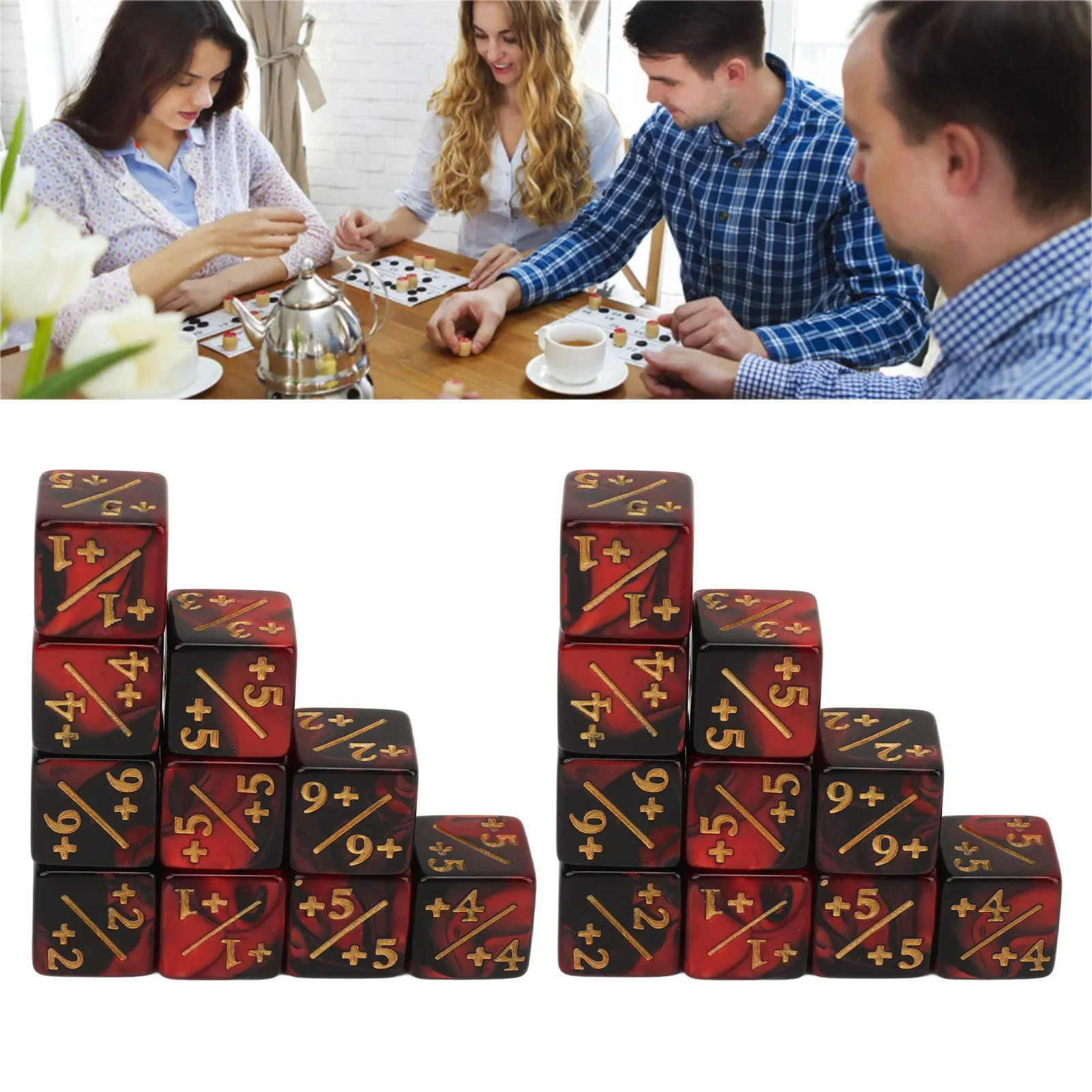 

20PCS 6 Sided Dice Set For Kids 16MM Plastic Educational Math Symbol Number Dice Cubes For Math Teaching Learning Counting Board