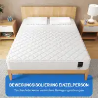 Матрас с 7 зонами 140x200 см, карманный пружинный матрас высотой 18 см, для коробчатой пружинной кровати, матрасы с двуспальной кроватью, твердость H3, средняя защита — изображение 3