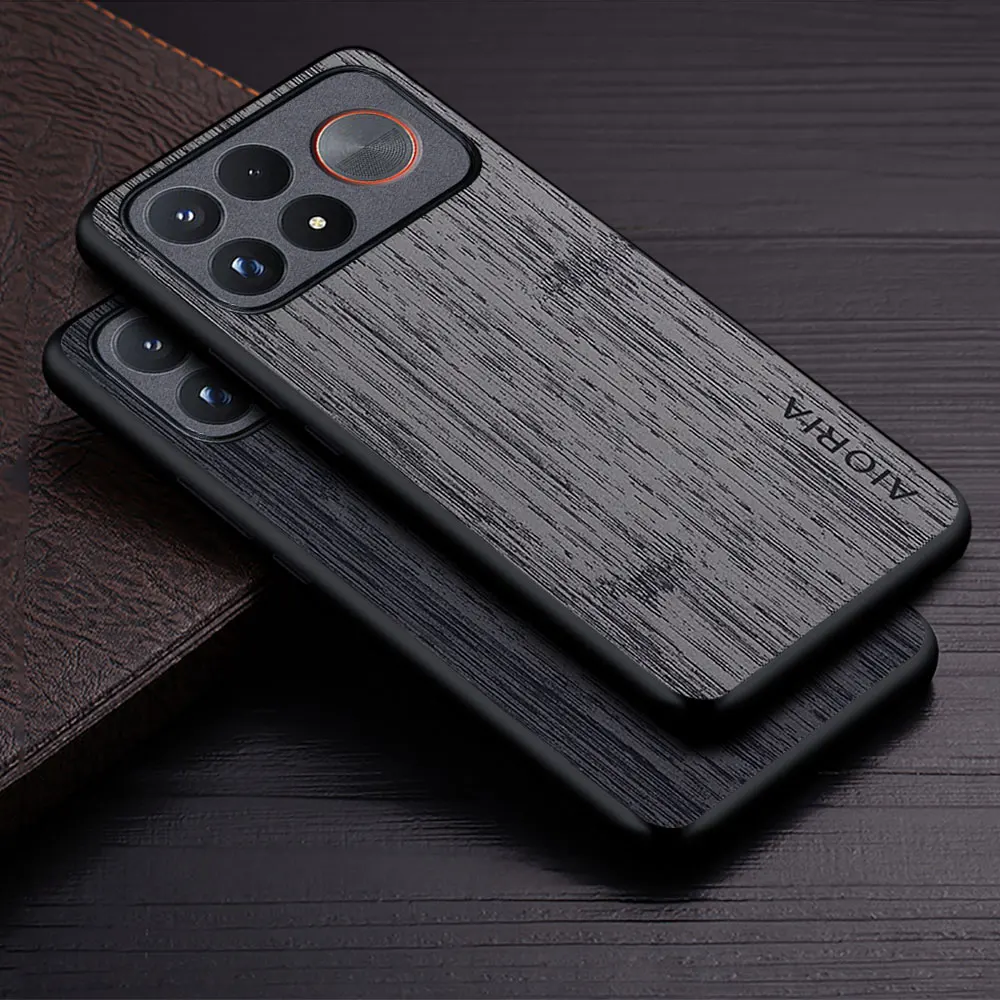Luxury Bamboo Wood Pattern Leather Phone Case Cover