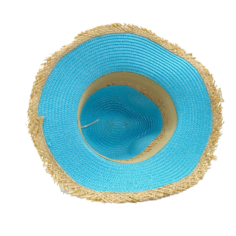 M logo stroh hut sonne hut gradienten farbe drei-schicht der männer und frauen strand hut кепка мужская fedora hut Panama tourismus – Detail 6