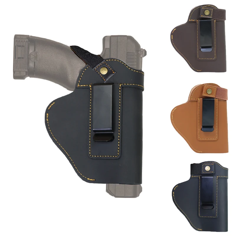 

Genuine Leather Pistol Holster Universal Gun Holster Leather Holster Adjustable Waist Hidden Holster Carry Hunting Accessory