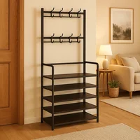 Multi-Tier Shoe Rack Organizer Floor Standing Cabinet Storage For Sneakers Hat Coats Dormitory Home Multifunctional Space Saving 1